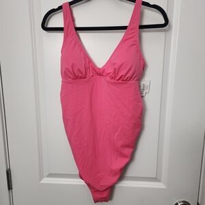 Amazon Essentials Women Pink One-Piece Swimsuit Size Medium